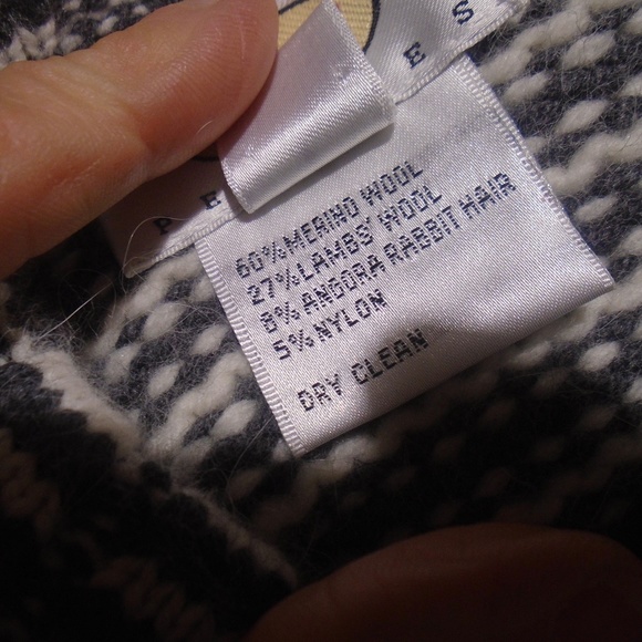 TALBOTS Merino/Angora Striped Cropped Cardigan SP - Picture 8 of 8